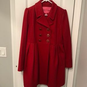 Red Betsey Johnson pea coat